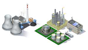 Vues d'ensemble et éclatés de bâtiments industriels